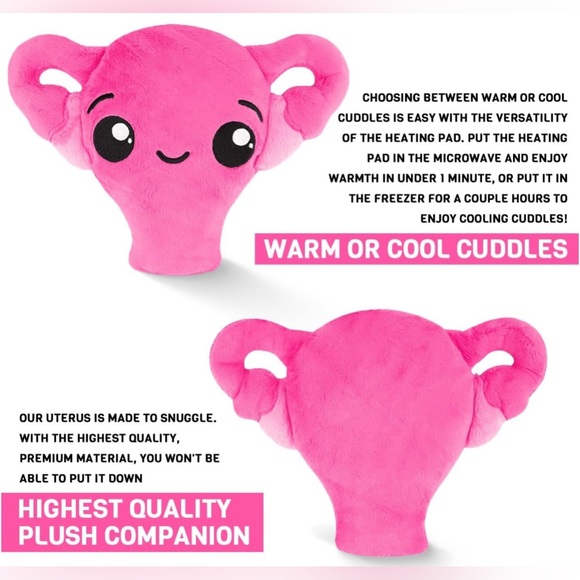 Uterus Plush, Heating Pad for Period Cramps, Hysterectomy Gifts, Pink - NWT - Picture 2 of 9